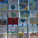 School children's artwork in the Colosseum.