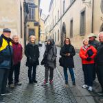 A happy group in rainy Orvieto.