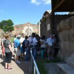 Everyone checking out the spot where Julius Caesar was burned.