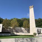 The monument and wall of the missing at the American Military Cemetery.