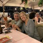 Kevin and Janet enjoy a welcome drink on Piazza Navona.