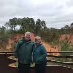 Jerry and Pam with the Ochre Cliffs.