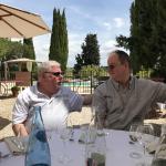 Jerry and John look very comfortable in our beautiful setting for lunch.