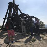 The guys check out a medieval Catapult.