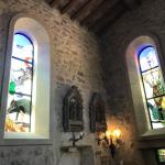 Pretty chapel and stained glass windows of the estate.