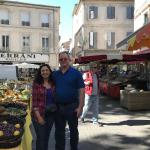 Margaret and John enjoy the weekly market in St. Remy.