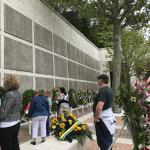 The many celebration wreaths line the Wall of the Missing.