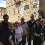 The group with Michelangelo's David in Piazza Signoria.