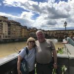 Jerry and Pam on the Arno River with the Ponte Vecchio.