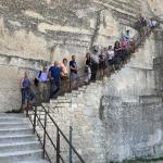 The whole group makes the climb up to the old Chateau Keep for amazing views.