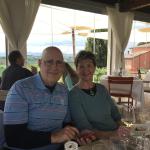 Mike and Barb in a beautiful lunch setting.