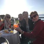 Enjoying a refreshing drink on the terrace of the Vis a Vis hotel in Sestri Levante.