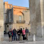 The new group is ready for a tour of Lecce.