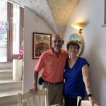 Chris and Merrillyn in La Cantina restaurant in Alberobello.