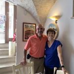 Chris and Merrillyn in La Cantina restaurant in Alberobello.