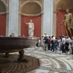 Enjoying a tour through the ancient galleries of the Vatican Museum.
