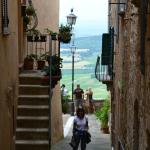 Cynthia at our first stop in Tuscany in Montepulciano.