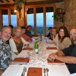 Everyone ready for our dinner with a view in San Gimignano.