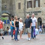 Shopping on the streets of San Gimignano.