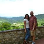 Emily and Ryan enjoy the views in Castellina.