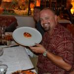 Ryan gets his Adkins size  pizza in Castellina.