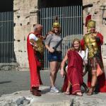 Emily and Rhonda have fun with the gladiators.
