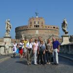 Crossing the Tiber River at Castel Sant' Angelo.