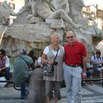 Deb and Don at the Fountain of the Four Rivers in the Piazza Navona.