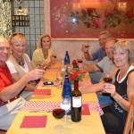 Toasting the beginning of a wonderful trip through Italy.
