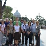The whole group ready for the 4 mile Vatican Museum tour.