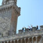 See what happens when dare someone after a wine tasting?  They did get great views.