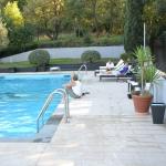 Enjoying the relaxing pool at the hotel.