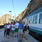 Taking the train to the Cinque Terre.