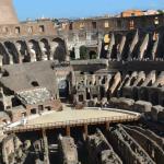 A great view of teh Colosseum from the upper level.