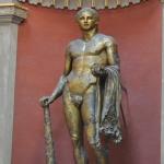 A bronze statue of Hercules.