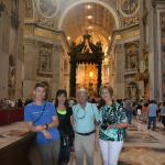 Inside the massive St. Peter's Basilica.