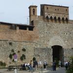 The massive entry gate into San Gimignano.