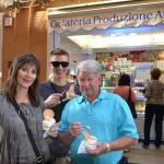 Enjoying that first taste of gelato.  YUM!