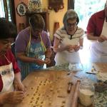 Stuffing the tortellini.