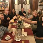 The Scenic Italy tour group toasts to their first meal together in Stresa.