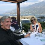 Jim and Teri enjoy a lunch with a view.