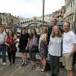 In Venice with the Rialto Bridge.