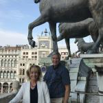 Teri and Jim with the Bronze Horses of St. Mark's.