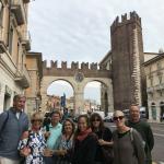 Entering Verona through its old gate.