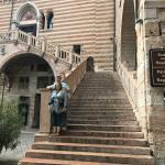 Bill and Maria make a pretty picture on the medieval stairs of the La Scala palace in Verona.