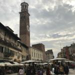 Lively Piazza Erbe in Verona.