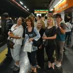 Riding the Rome metro.