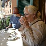 Taking some time for some yummy hot chocolate.in Montepulciano.