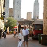Enjoying market day in San Gimignano.