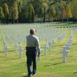 A sea of marble crosses honor WWII heros.